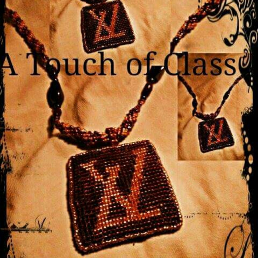 One of a Kind hand beaded Louis Vuitton chain